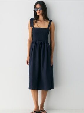 Aritzia Wilfred Golden Hour Linen Dress